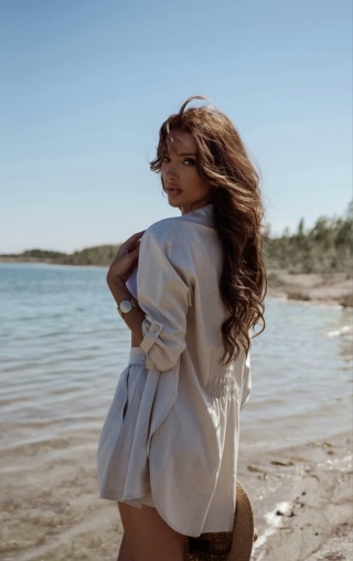 Komplet lniany PALERMO jasny beż Xana