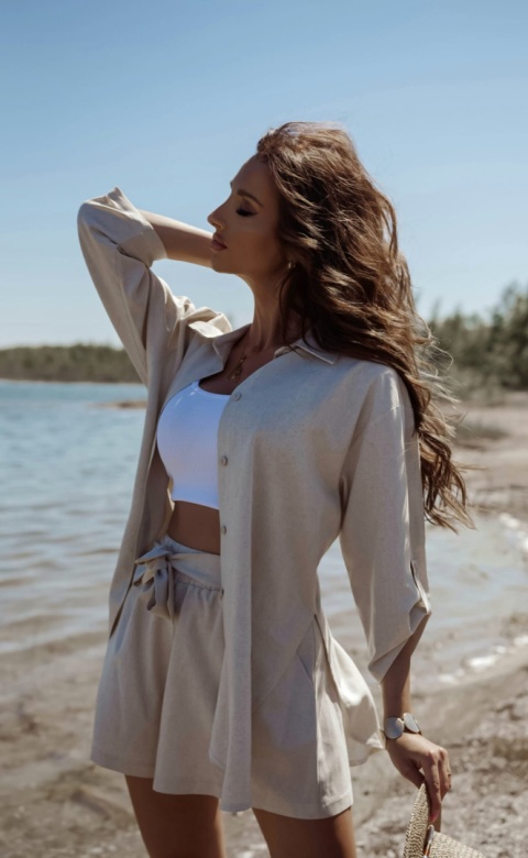 Komplet lniany PALERMO jasny beż Xana