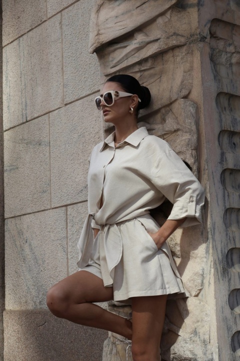 Komplet lniany PALERMO jasny beż Xana