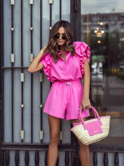 Komplet muślinowy fuksja La Milla