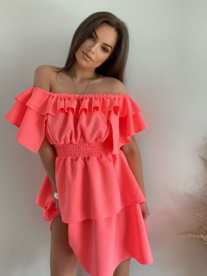 Sukienka VALENTINA neon koral By Mielczarkowski