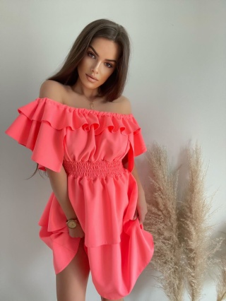 Sukienka VALENTINA neon koral By Mielczarkowski