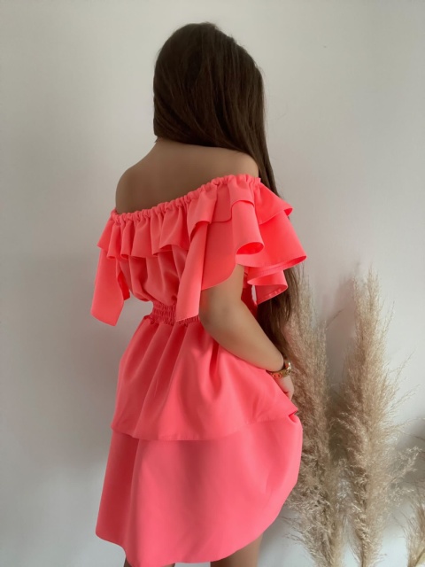 Sukienka VALENTINA neon koral By Mielczarkowski