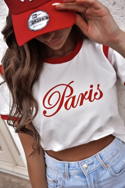 T-shirt Paris czerwony