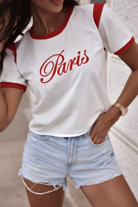 T-shirt Paris czerwony
