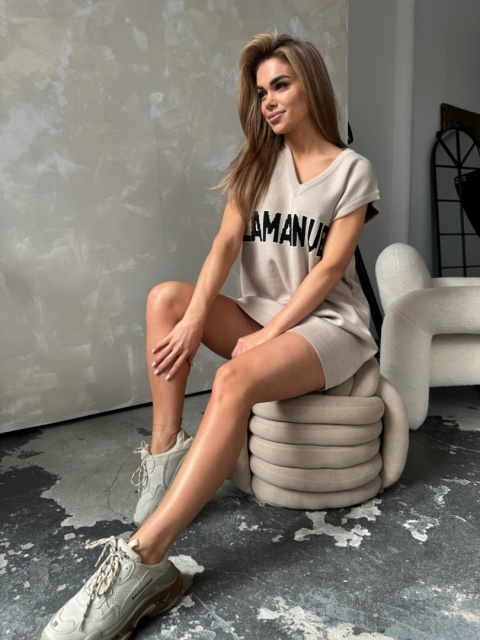 Sweter COLLEGE beż La Manuel