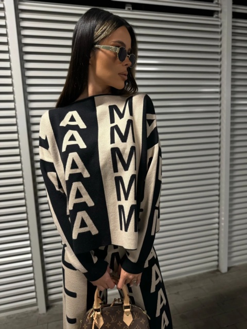 Komplet sweterkowy HARMONY czarny La Manuel