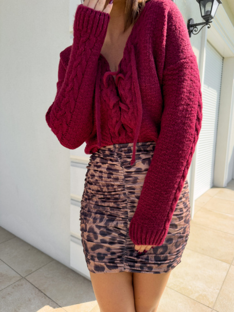 Sweter SUNNY AUTUMN bordo By Me