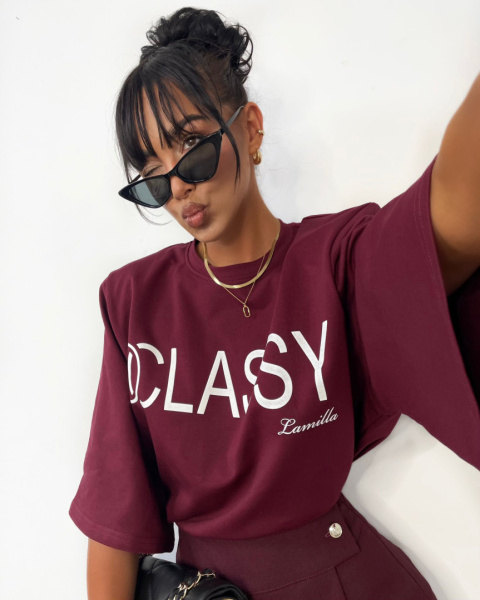 T-shirt oversize CLASSY bordo La Milla