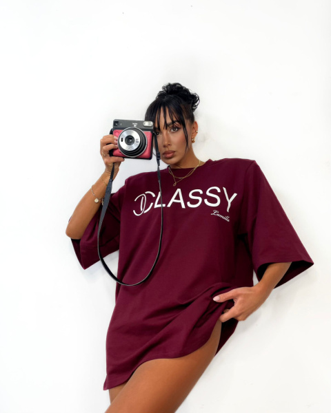 T-shirt oversize CLASSY bordo La Milla