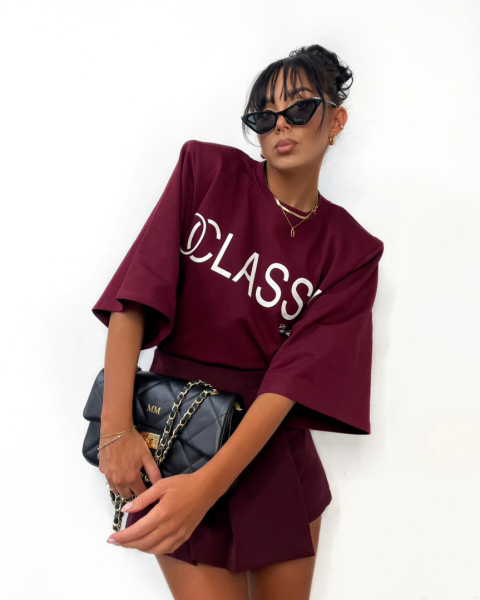 T-shirt oversize CLASSY bordo La Milla