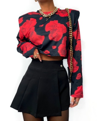 Pudełkowa bluzka poduchy w maki La Milla