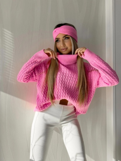 Sweter golf INKO – barbie róż By Me