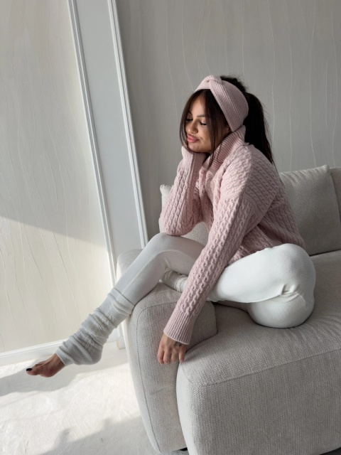 Sweter golf INKO - puder róż By Me