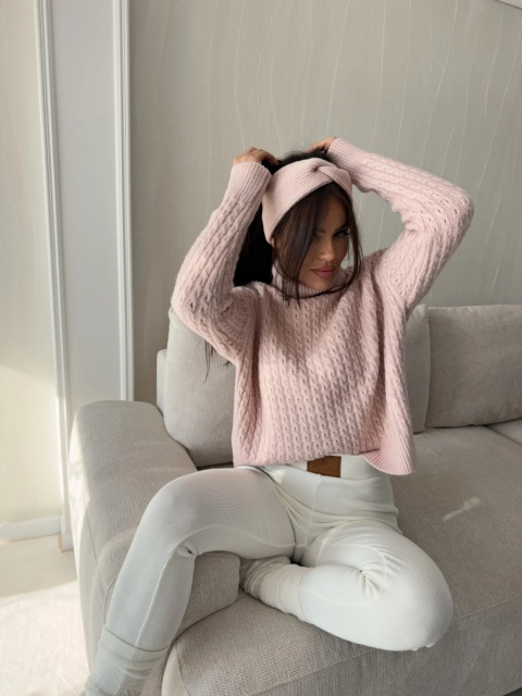 Sweter golf INKO - puder róż By Me