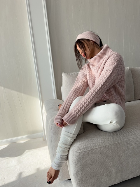 Sweter golf INKO - puder róż By Me