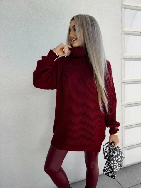 Sweter golf LAVER bordo By Me