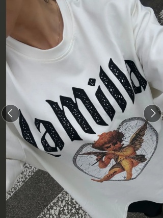 T-Shirt z długim rękawem longsleeve aniołek ANGEL biały La Milla