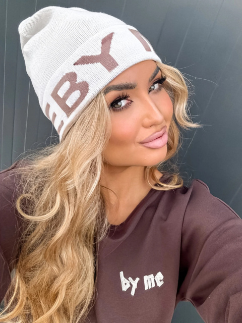 Czapka z kaszmirem BY ME ecru