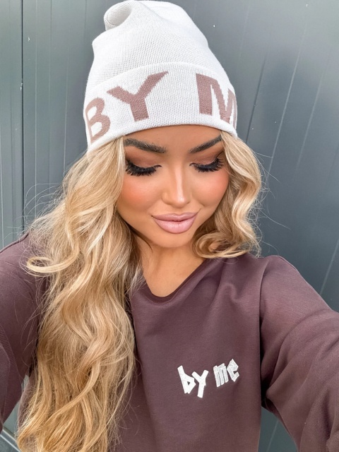 Czapka z kaszmirem BY ME ecru