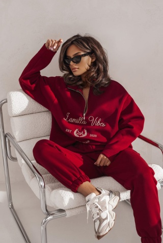 Komplet dresowy bluza i spodnie VIBES bordowy LaMilla