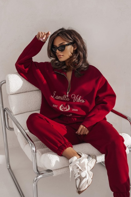 Komplet dresowy bluza i spodnie VIBES bordowy LaMilla