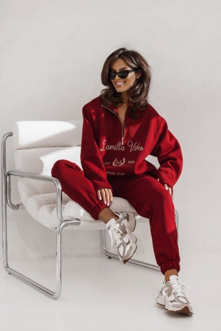 Komplet dresowy bluza i spodnie VIBES bordowy LaMilla