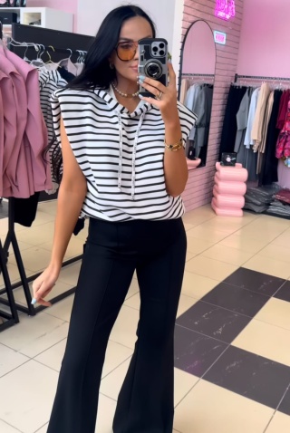 Kamizelka - bluza w paseczki biała La Milla