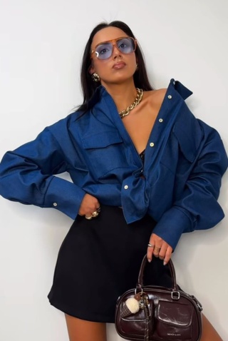 Koszula jeansowa granatowa La Milla