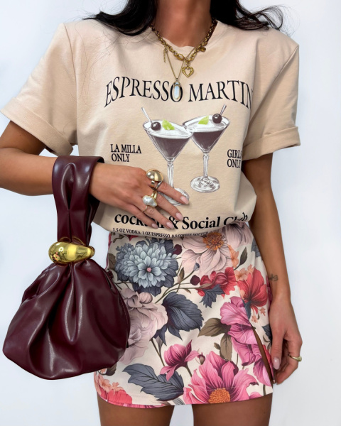 T-shirt ESPRESSO MARTINI beżowy La Milla