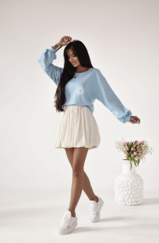 Wiosenna bluza w kwiaty niebieska XANA