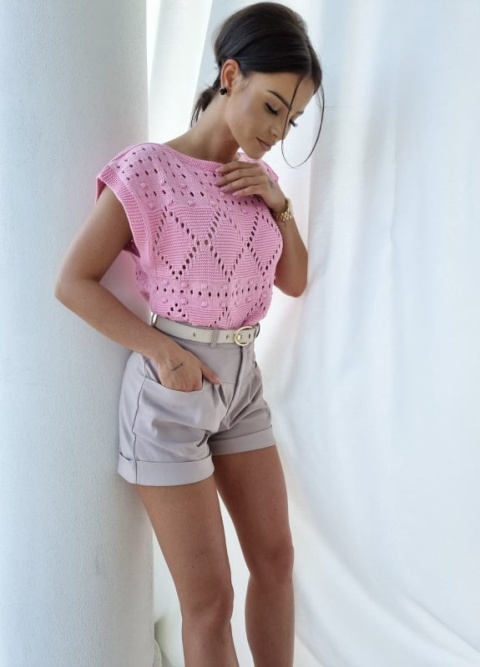 Ażurowy sweterek IRINA różany - BY ME