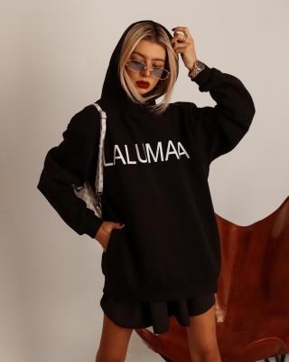 Bluza z kapturem LALUMANIA czarna - LALU
