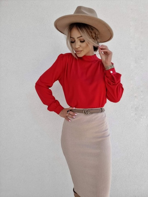 Dzianinowa spódnica tuba jasny beż - BY ME