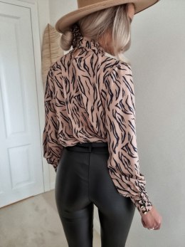Elegancka bluzka półgolf KYLIE czarne cętki - BY ME