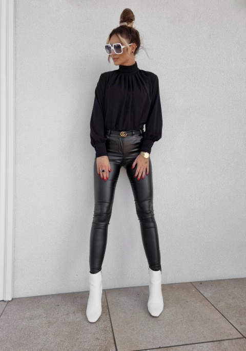 Elegancka bluzka półgolf KYLIE czarna - BY ME