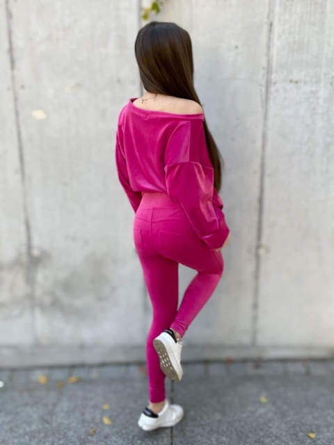 Legginsy push up welur fuksja - BY MIELCZARKOWSKI