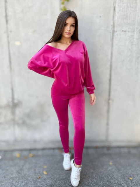 Legginsy push up welur fuksja - BY MIELCZARKOWSKI