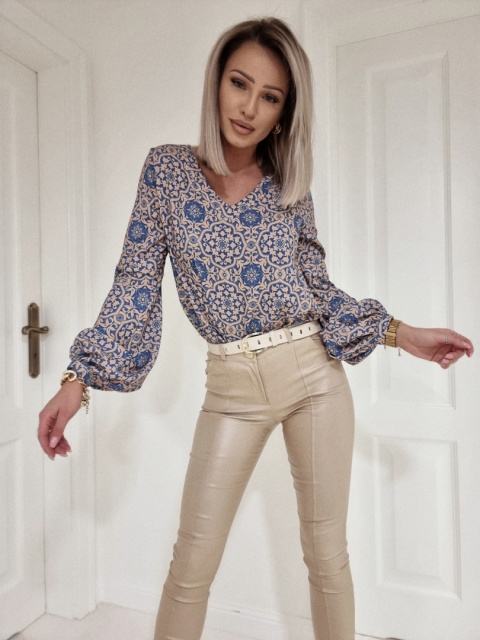 Spodnie woskowane wiązane w pasie DG złoty beż - BY ME