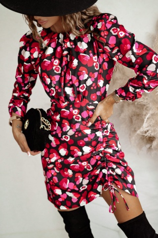 Sukienka w maki z regulacją długości FLORA2 - XANA