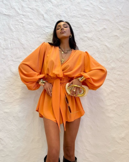 Kombinezon z wiskozy pomarańczowy - LA MILLA