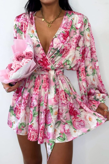 Kombinezon w kwiaty peonie - LA MILLA