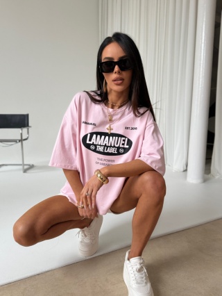 T-shirt SUPREME róż La Manuel