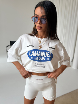 T-shirt SUPREME ecru/blue La Manuel