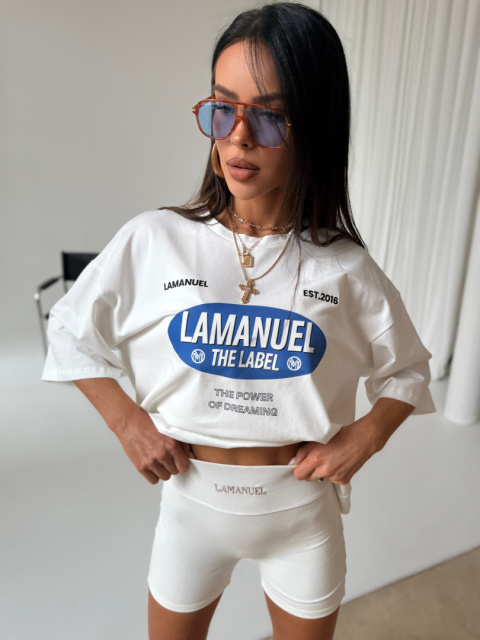 T-shirt SUPREME ecru/blue La Manuel T-shirt SUPREME ecru/blue La Manuel