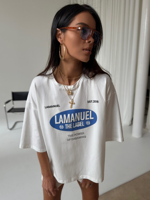 T-shirt SUPREME ecru/blue La Manuel T-shirt SUPREME ecru/blue La Manuel