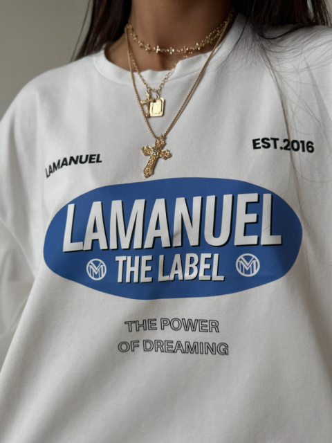 T-shirt SUPREME ecru/blue La Manuel T-shirt SUPREME ecru/blue La Manuel