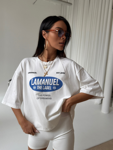 T-shirt SUPREME ecru/blue La Manuel T-shirt SUPREME ecru/blue La Manuel