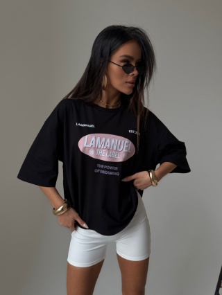 T-shirt SUPREME czarny La Manuel