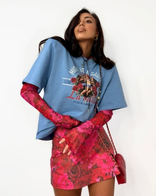 T-shirt oversize ANIOŁEK niebieski La Milla